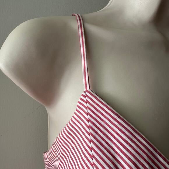 J.Crew Red and White Stripe Poplin Dress Ruffle Skirt, Size 6 - Picture 8 of 16